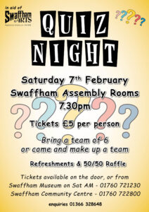 Swaffham Arts Quiz Poster 2026 Colour