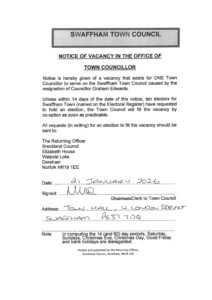 Swafham Town Council Notice Of Vacancy Town Councillor